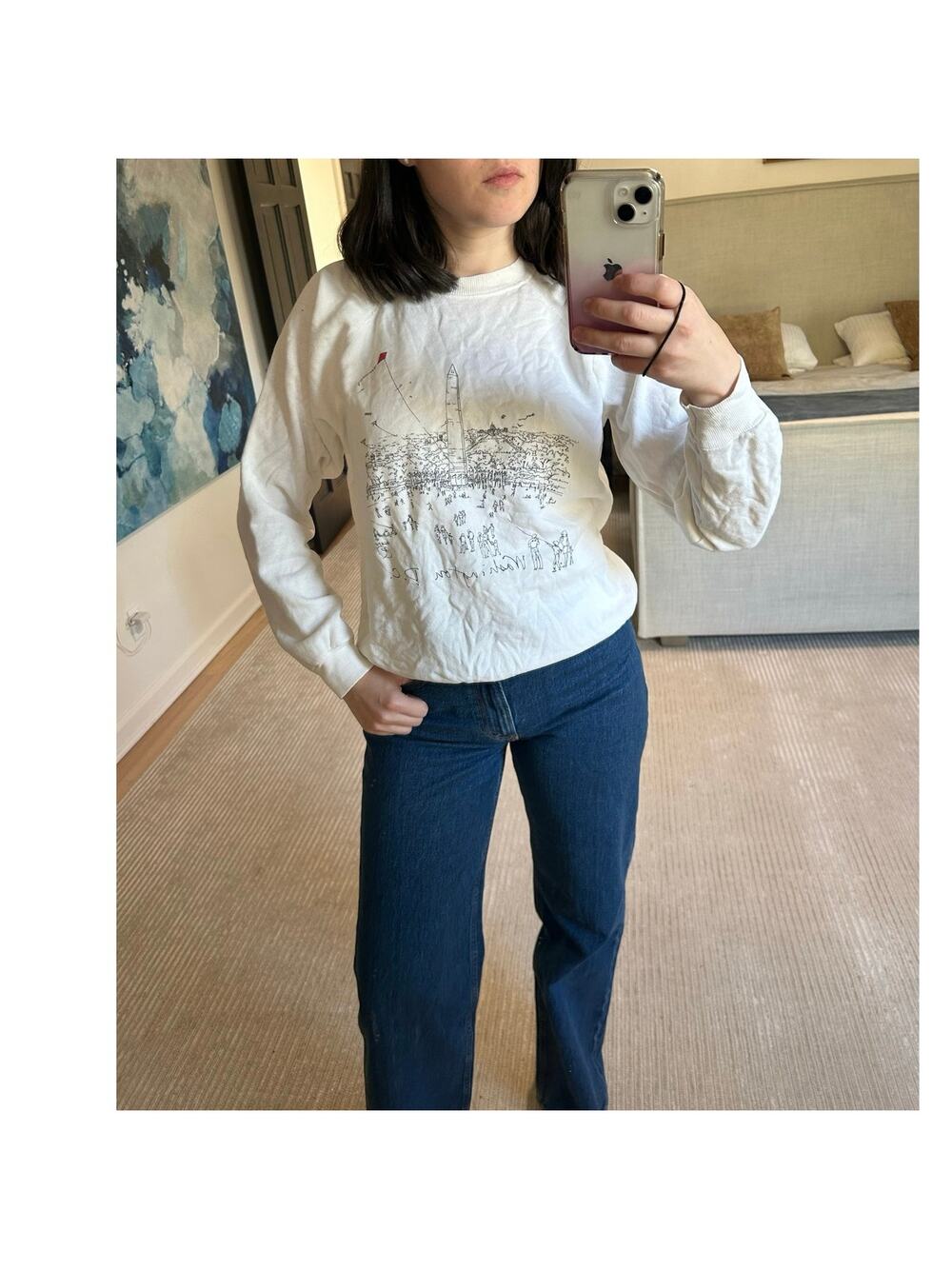 Vintage womens Hanes Washington DC Crew Neck sweatshirt SZ S-M